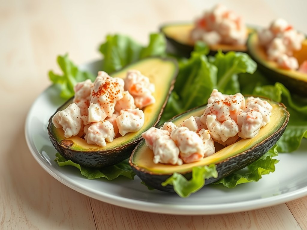 Avocado Ritz (Avocado met kreeft), AI-gegenereerde illustratie