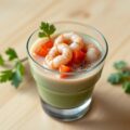 Avocadopurée met Garnaal-Tomaten-Cocktail