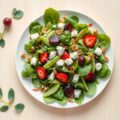Babyleaf salade met Sugarsnaps, Aardbeien en Bietj