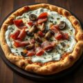 Bacon pizza met crème fraîche