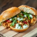 Bagel of kaiserbroodjes met hete kip
