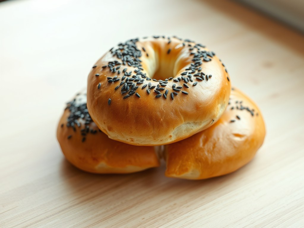 Bageldeeg met ei, AI-gegenereerde illustratie