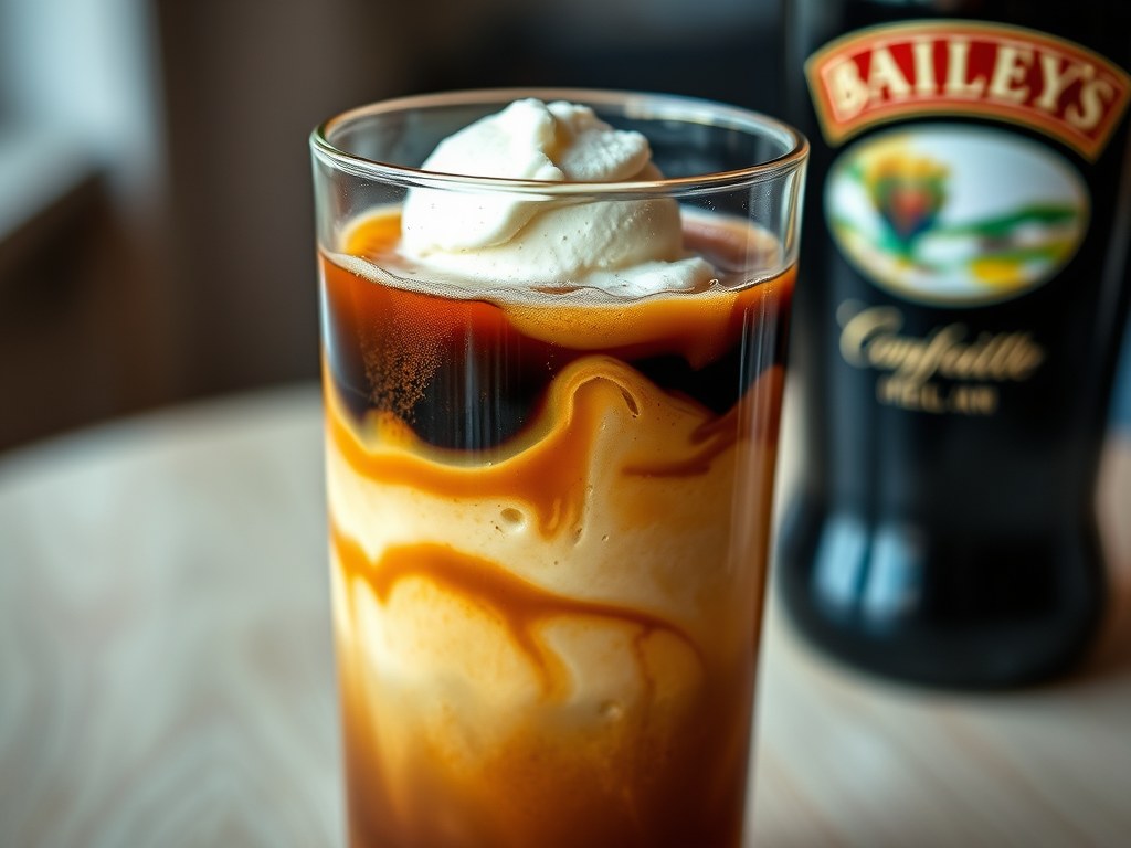 Bailey’s ijskoffie, AI-gegenereerde illustratie