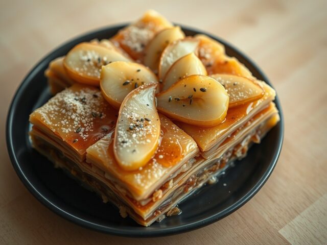 Baklava met peren en noten