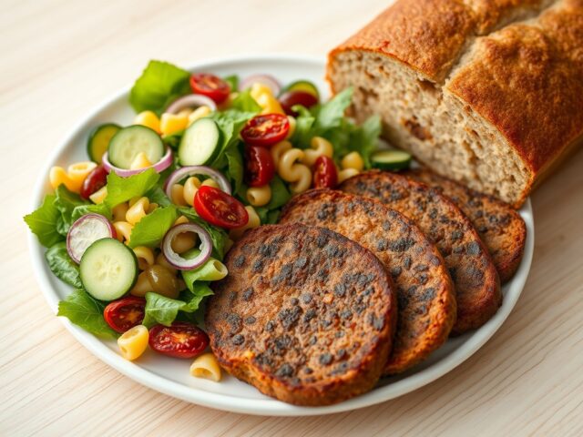 balkenbrij met frisse salade