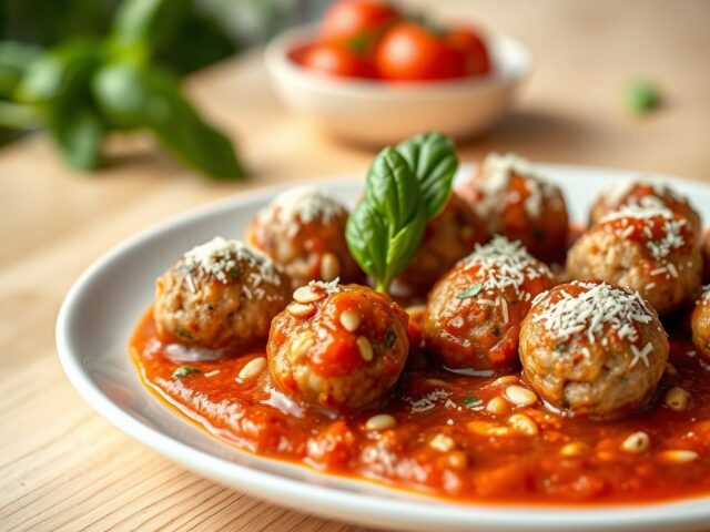 Balletjes met pijnboompitten en Parmezaanse kaas