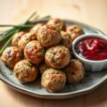 Balletjes van Kalkoen Vlees met een Veenbessen-Dipsaus