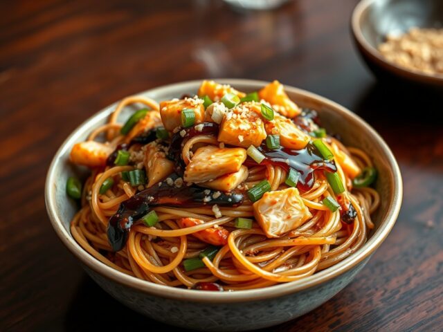 Bami met zalm