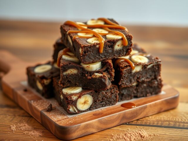 Bananen- caramel brownies