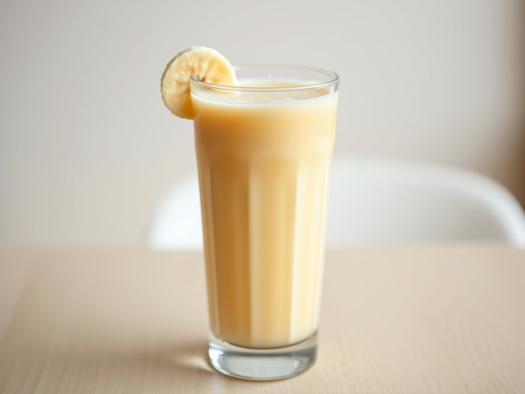 Bananenmilkshake, AI-gegenereerde illustratie