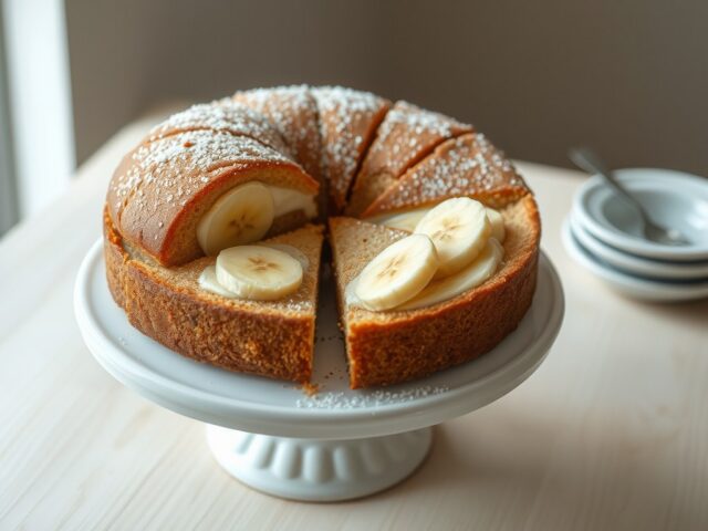 bananenroom taart met banketbakkersroom