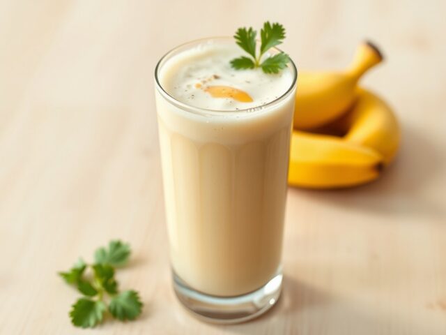 Bananenshake met citroen en koriander