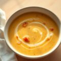 Bananensoep uit de stoofpan met tomaten ,ui, melk