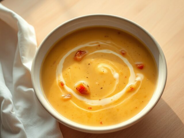 Bananensoep uit de stoofpan met tomaten ,ui, melk