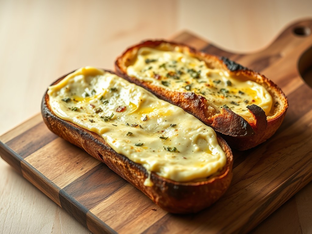 Barbecue roomkaas-knoflookbrood, AI-gegenereerde illustratie