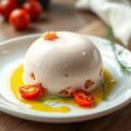 Bavarois van garnaal met zongedroogde tomaat