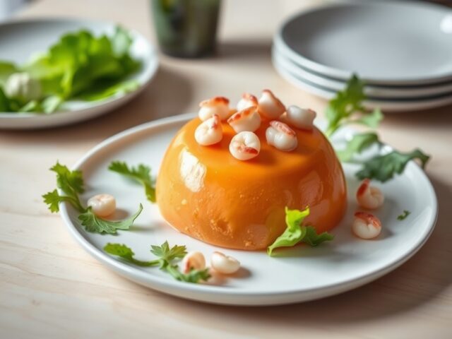 Bavarois van tomaat met garnaaltjes