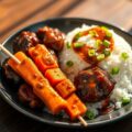 BBQ Ketjapkip met worteltjes-saté
