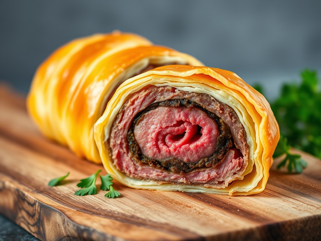 Beef Wellington, AI-gegenereerde illustratie