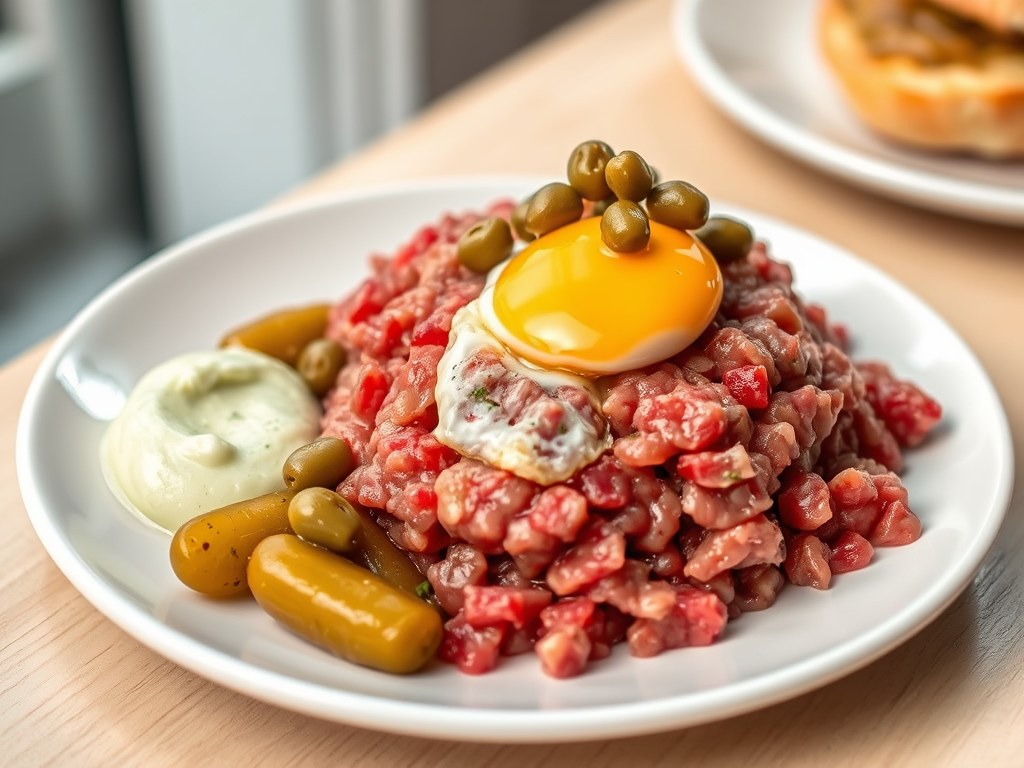 Biefstuk Tartaar met Bieslook Mayo, AI-gegenereerde illustratie