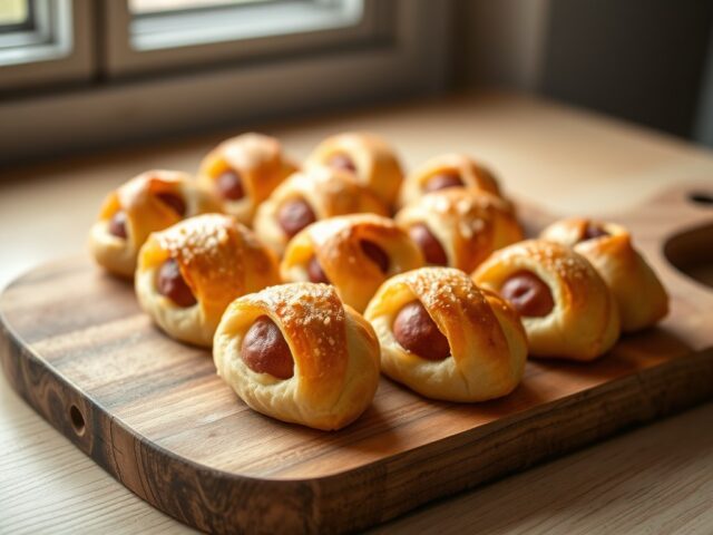 Bladerdeegbroodjes met worstjes