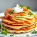 Blini’s met avocadoroom en zalm