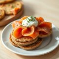 Blini’s van Boekweit-meel met Gerookte Zalm en Mierikswortel