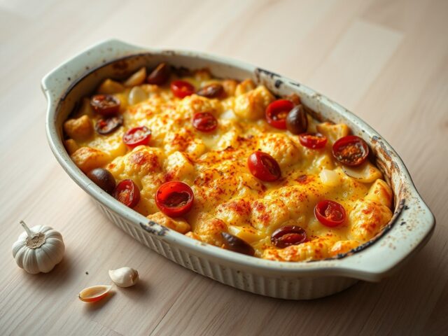 Bloemkool, aardappel & tomaten gratin