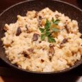 Vegetarische bloemkool-aardappel stamppot met shiitake