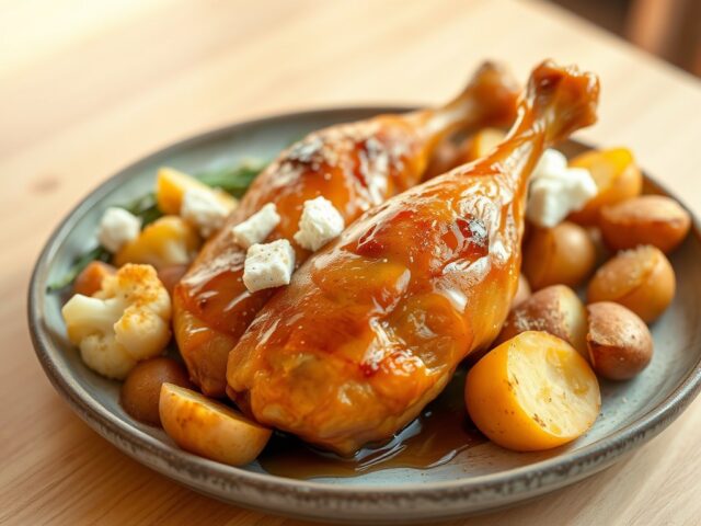 Bloemkool met geitenkaas en drumsticks