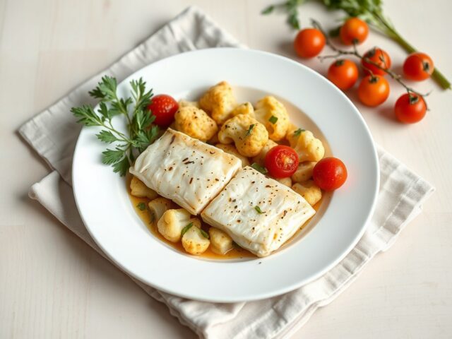 Bloemkool met tomaten en schartong