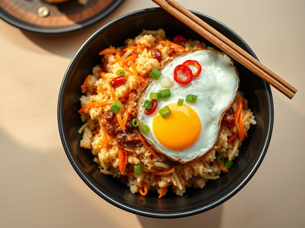 Bloemkool-Rijst Goreng (Vegetarisch), AI-gegenereerde illustratie