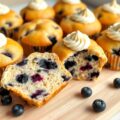 Blueberry muffins met citroenroomkaas