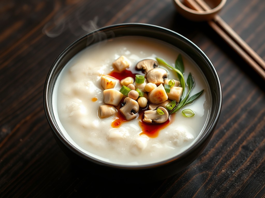 Boeboer of Congee, AI-gegenereerde illustratie