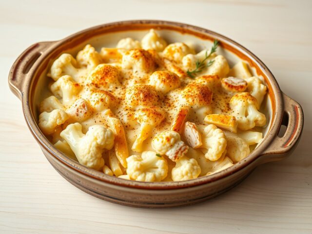 Boemkoollasagne met knoflooksaus