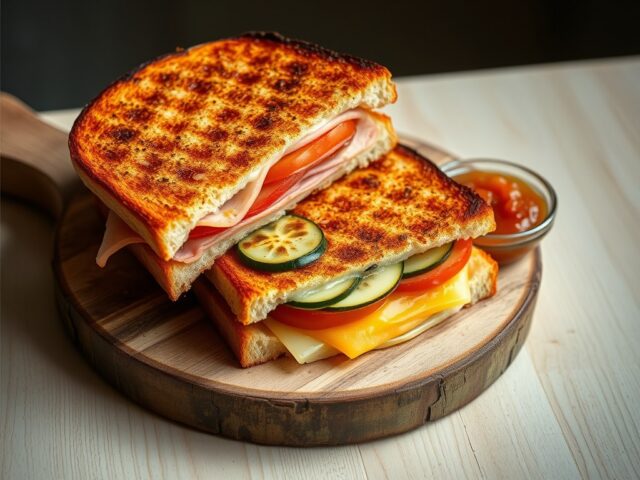 Boerentosti met courgette en tomaat