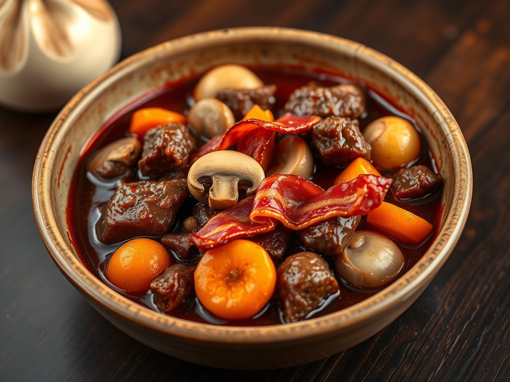 Boeuf bourguignon, AI-gegenereerde illustratie