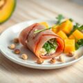 Bonbon van ardennerham gevuld met salade, kruidenkaas