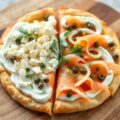 Borrel-Pizza met Geitenkaas en Zalm Duet