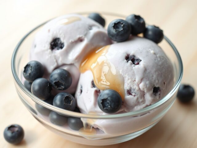 Bosbessen yoghurtijs
