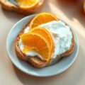 Boterham met mascarpone en sinaasappel