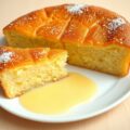 Boterkoek met Rum, custard