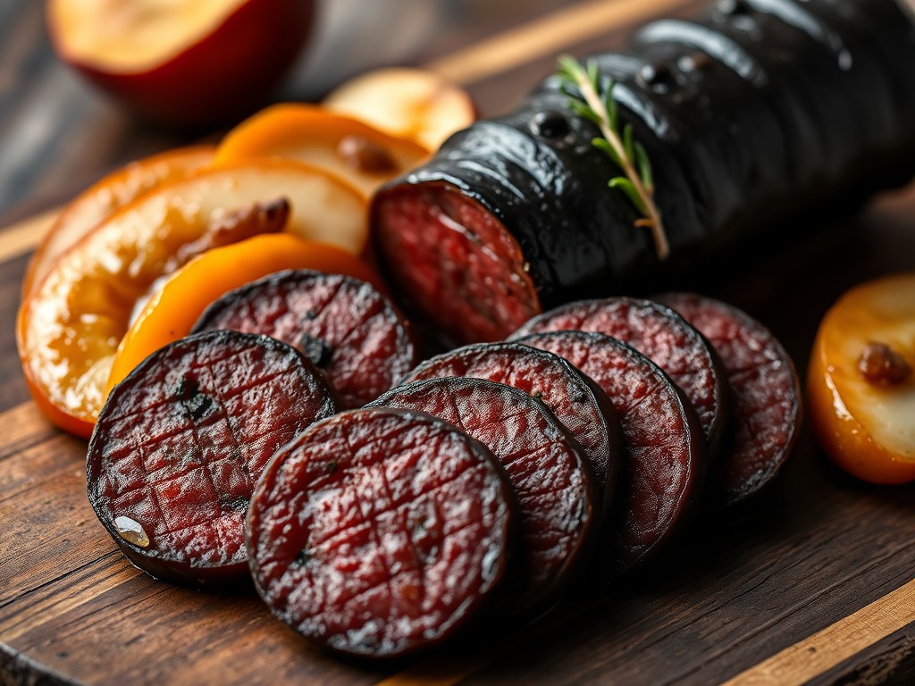 Boudin noir met appeltjes:, AI-gegenereerde illustratie