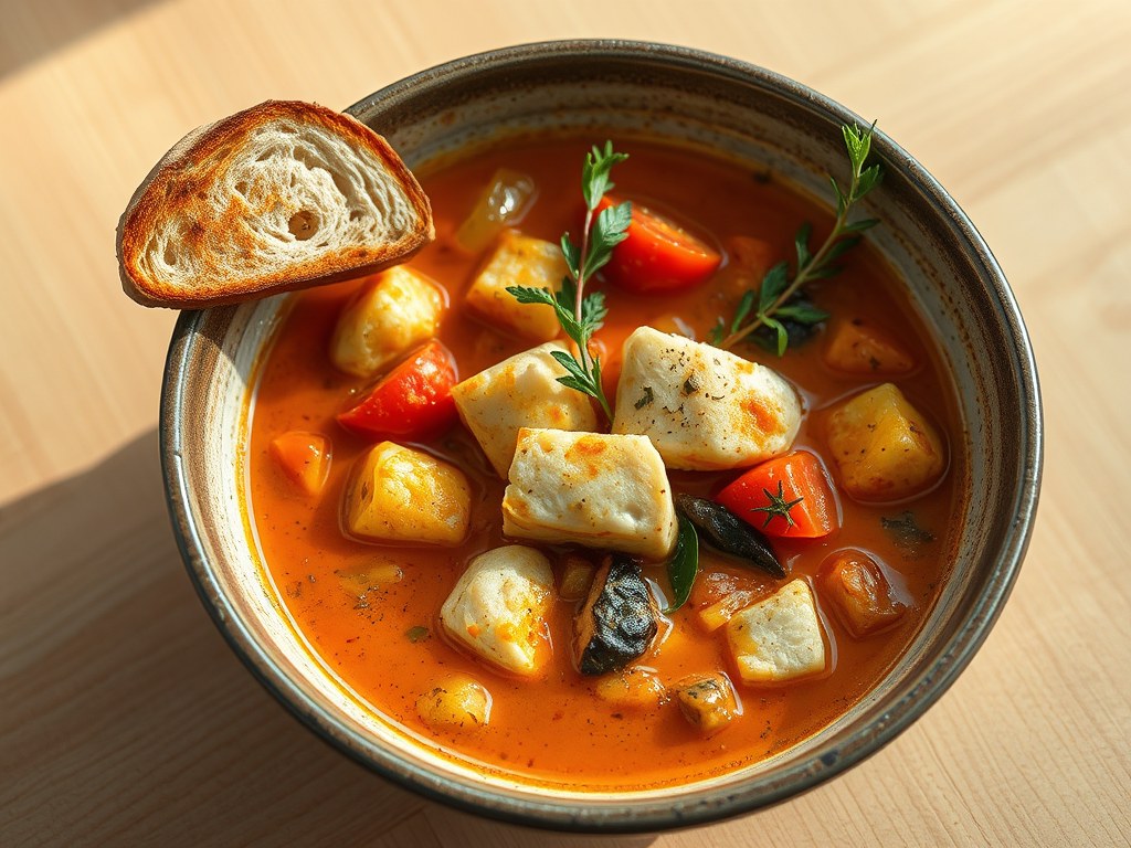 Bouillabaisse uit de Provençe, AI-gegenereerde illustratie