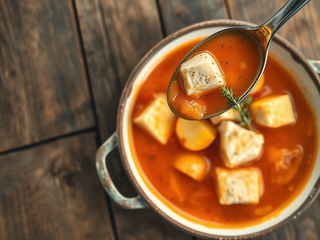 Bouillabaisse (vissoep), AI-gegenereerde illustratie