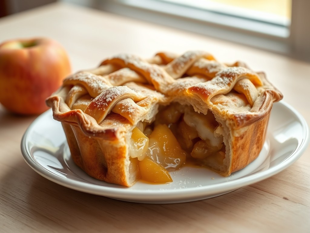 Bourgondische appeltaart, AI-gegenereerde illustratie