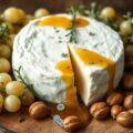 Brie met tijmhoning en druiven