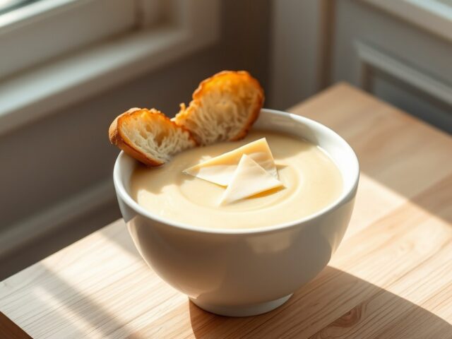 Briesoep met fourme cambert