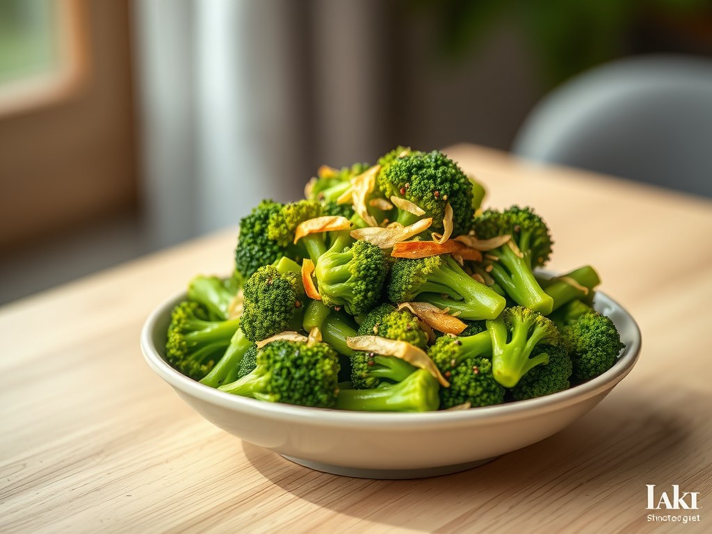 Broccoli met gember, AI-gegenereerde illustratie