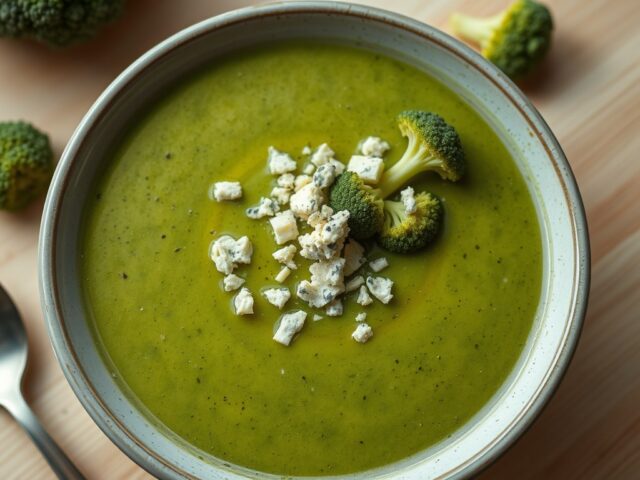 Broccolisoep met blauwe kaas